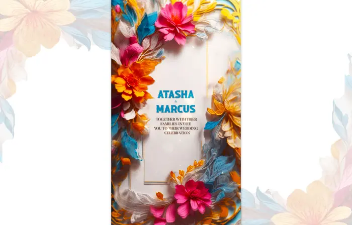 Colorful 3D Floral Wedding Invitation Instagram Story